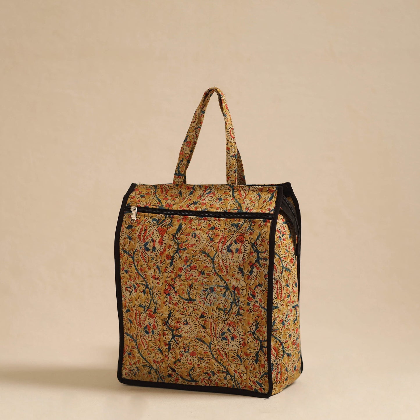 Yellow Handcrafted Cotton Shopping Hand Bag