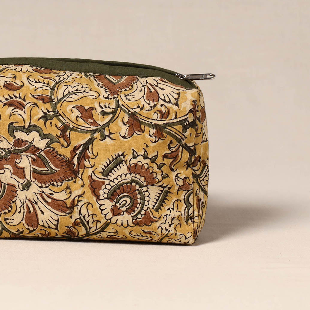 Brown - handcrafted fabric toiletry pouch 44