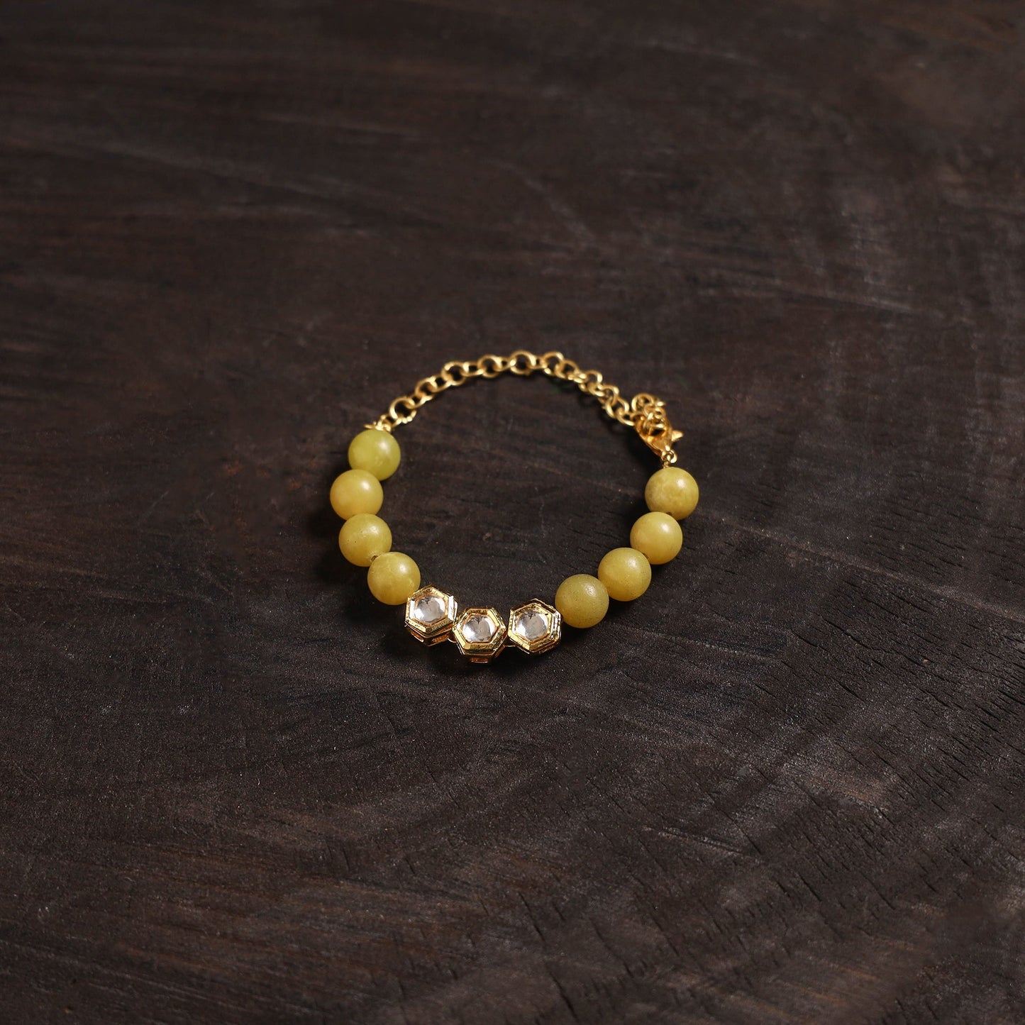 Handcrafted glass stone kundan work bracelet 31