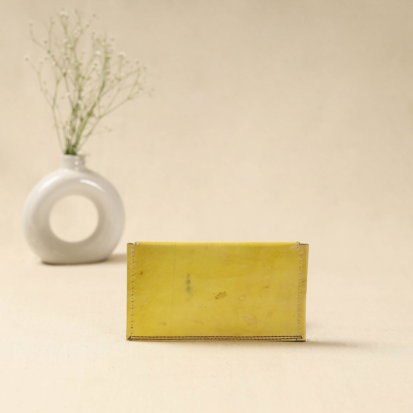 Handcrafted kutch embroidery leather clutch / wallet 08