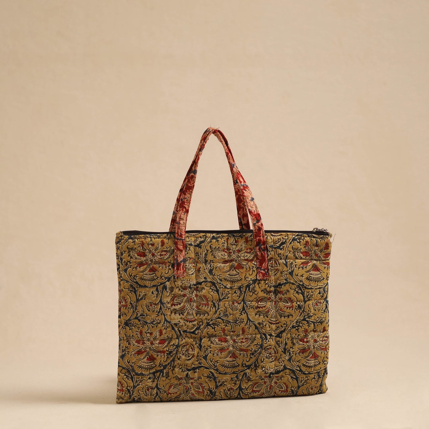 Yellow Handcrafted Quilted Cotton Hand Bag