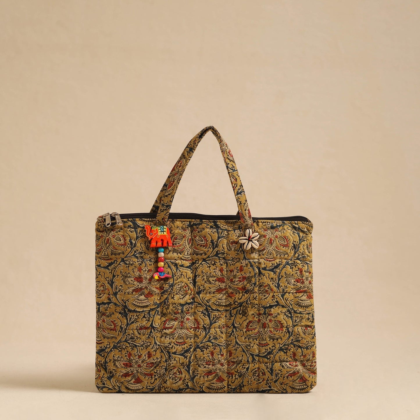 Yellow Handcrafted Quilted Cotton Hand Bag