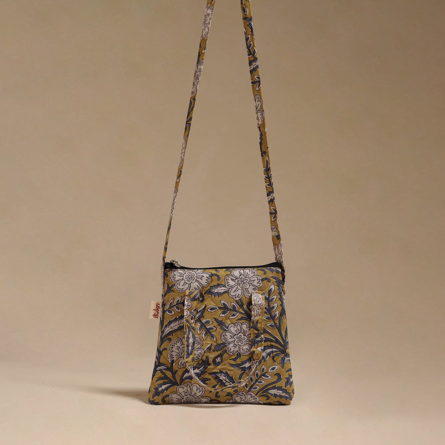 Handcrafted quilted sling bag 09