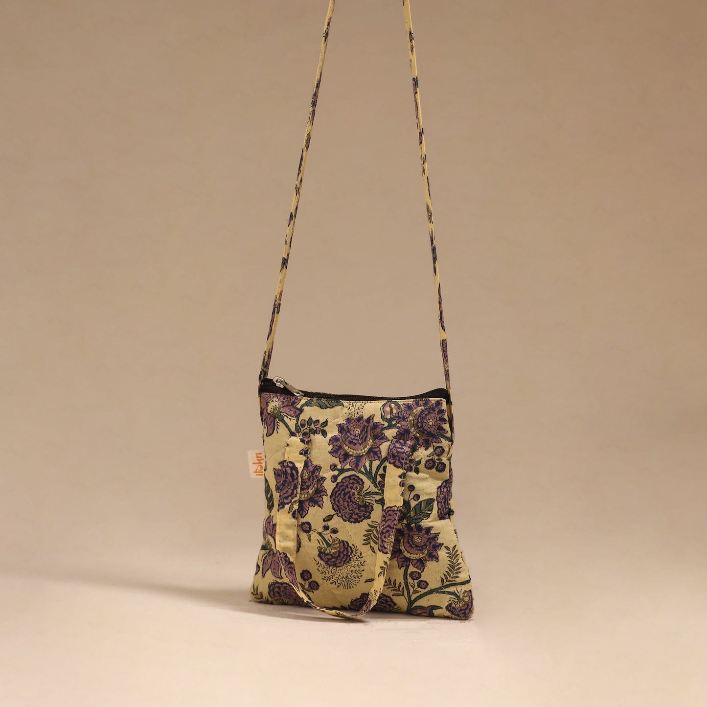Handcrafted quilted sling bag 11
