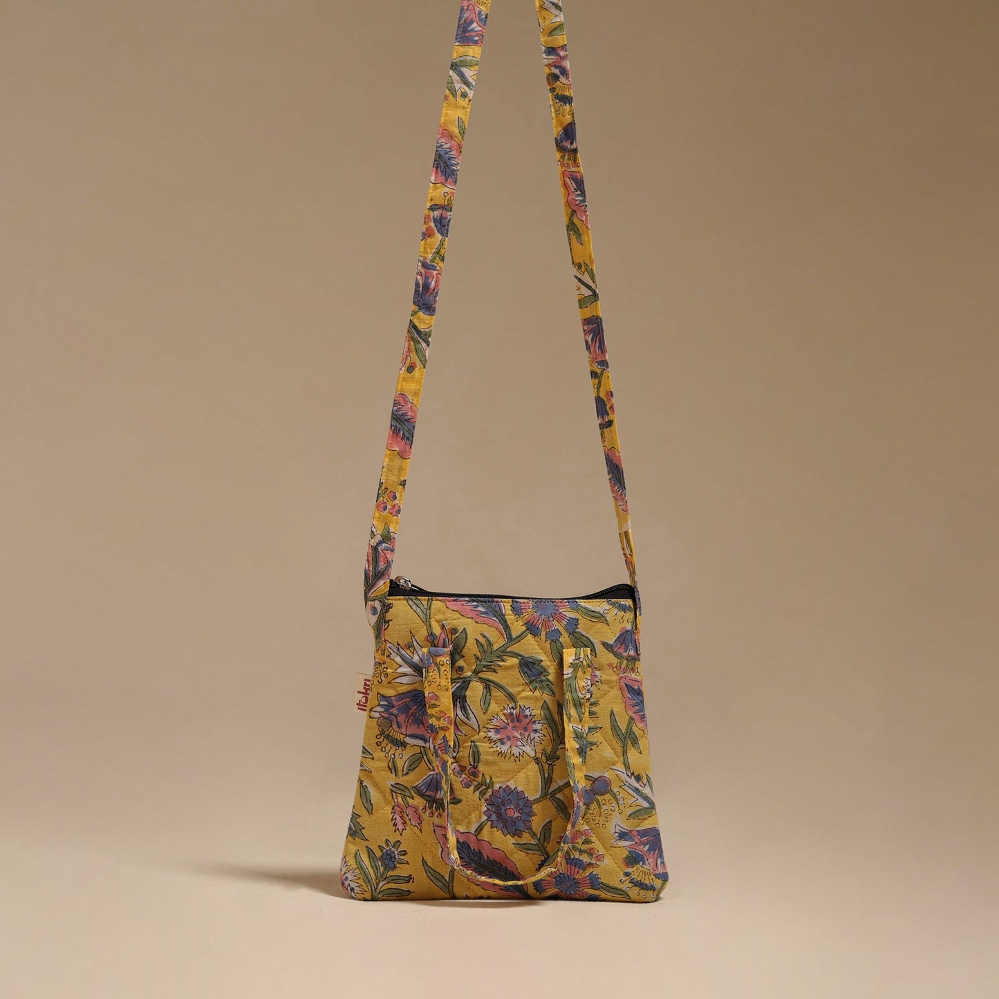 Handcrafted quilted sling bag 14