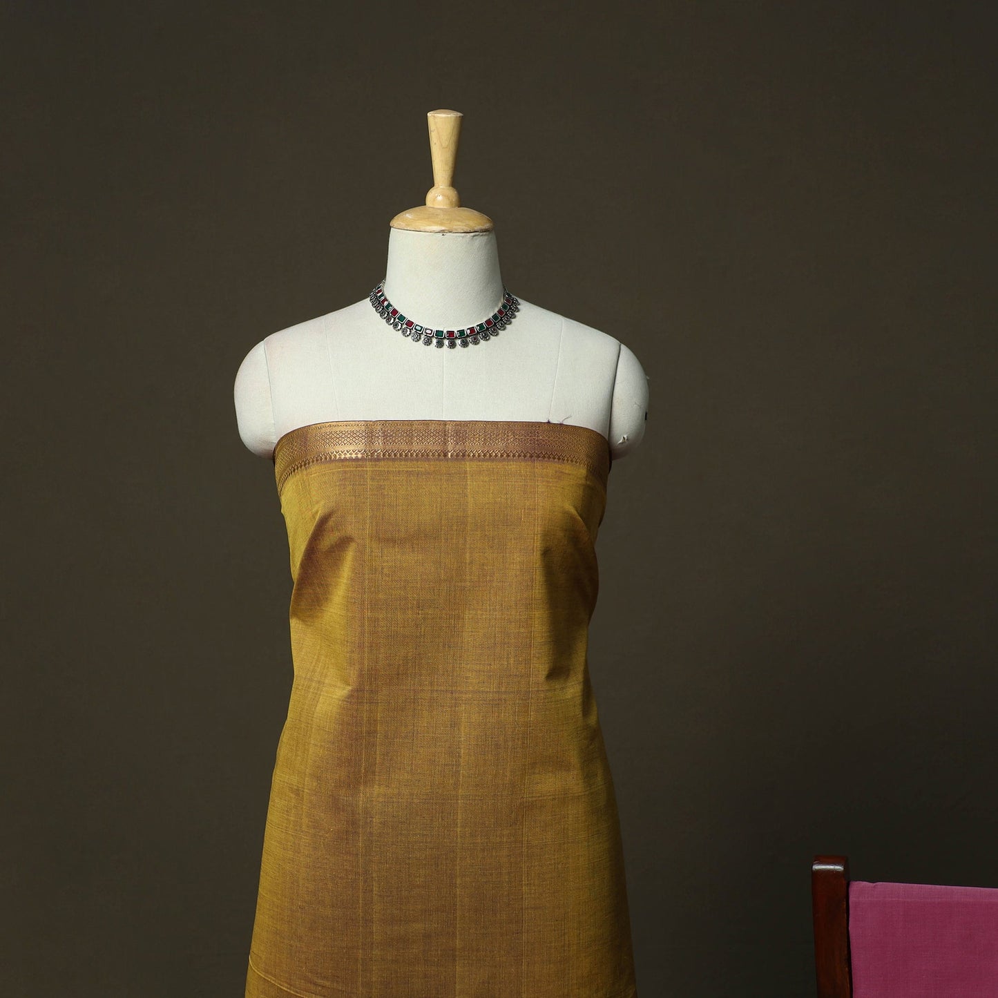 Handloom cotton mangalagiri 3pc unstitched dress material