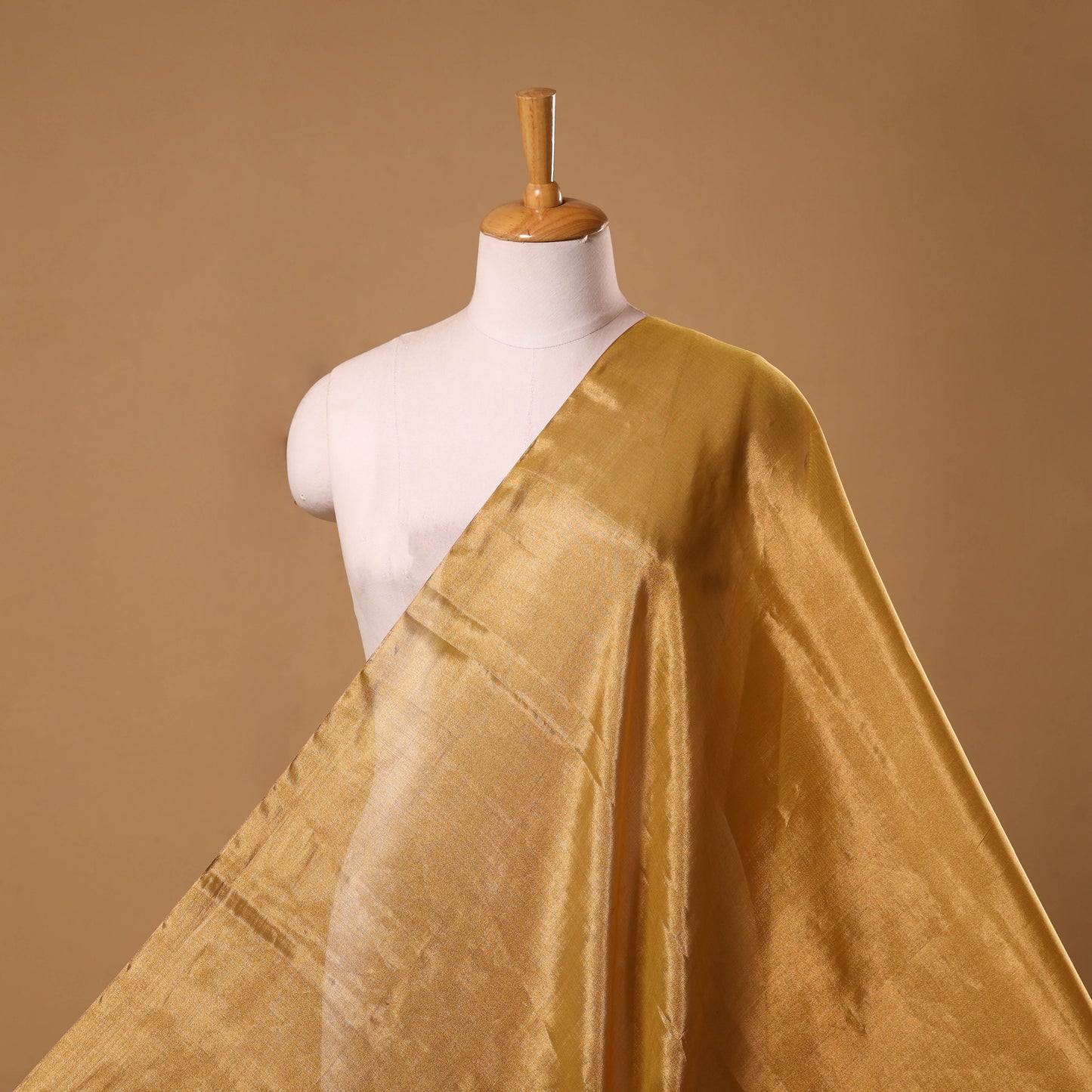Handloom full tissue gold zari double tone chanderi silk