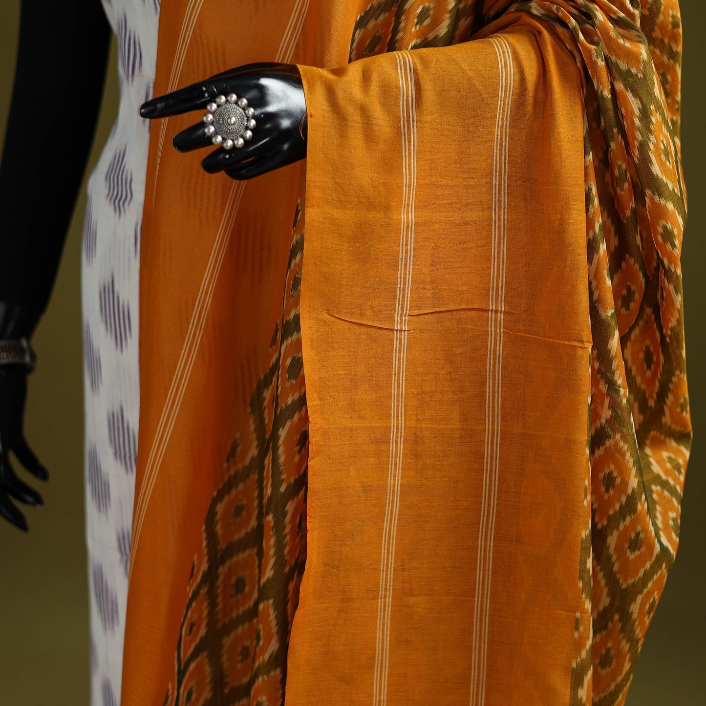 Handloom mercerised cotton pochampally ikat dupatta 22