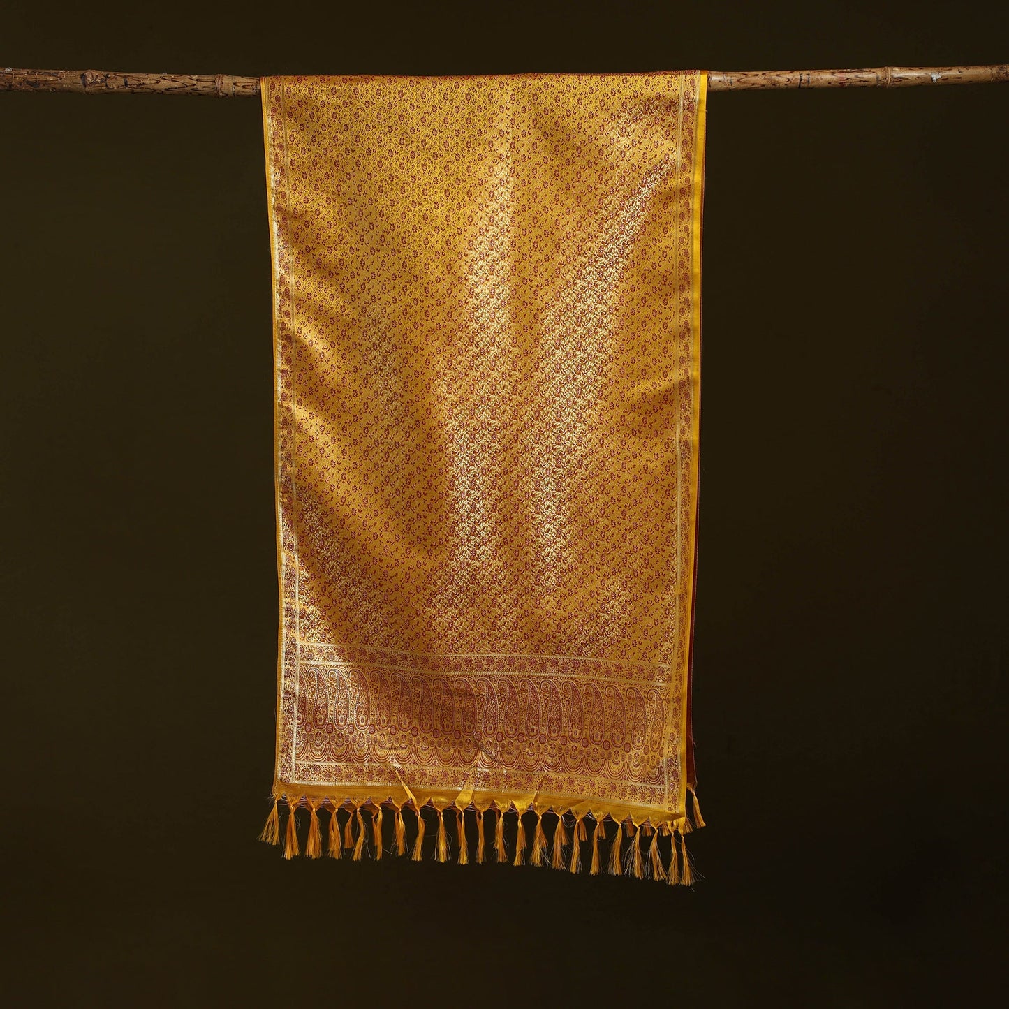 Handloom semi silk jacquard weave banarasi stole
