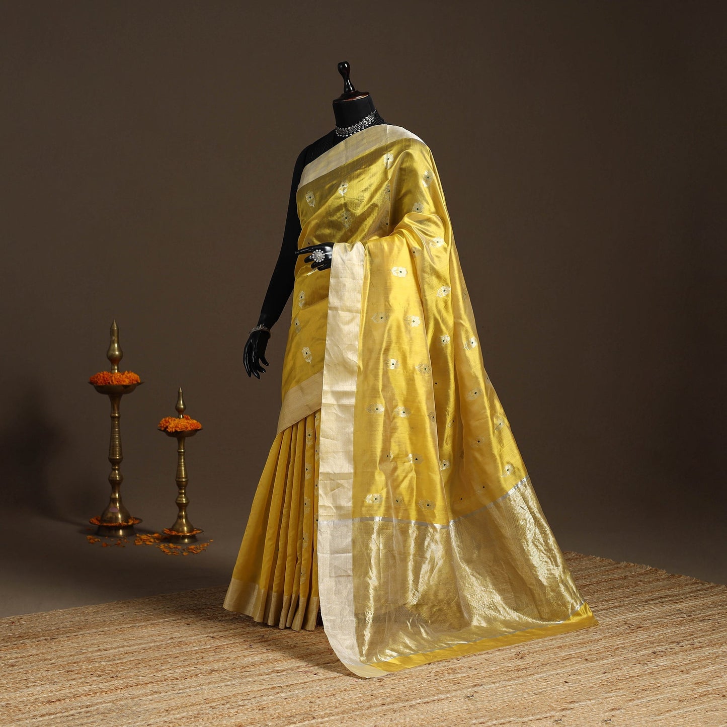 Handloom zari work pattu chanderi silk saree 29