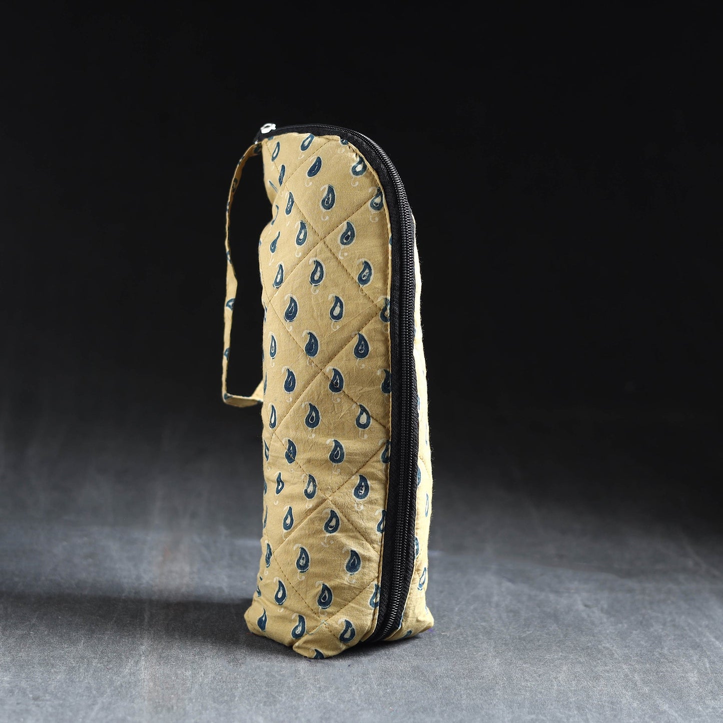 Yellow Handmade Cotton 1L Water Bottle Cover