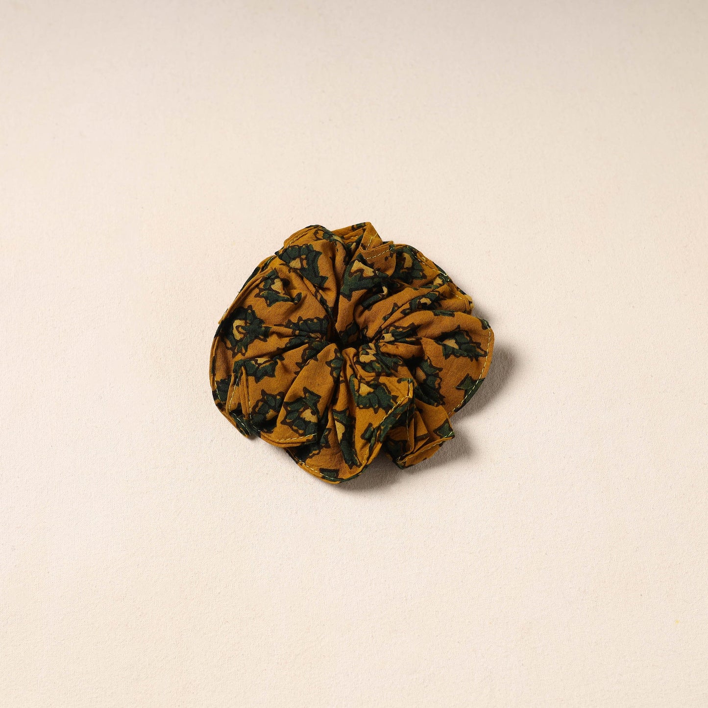 Yellow Handmade Cotton Elastic Rubber Band/Scrunchie