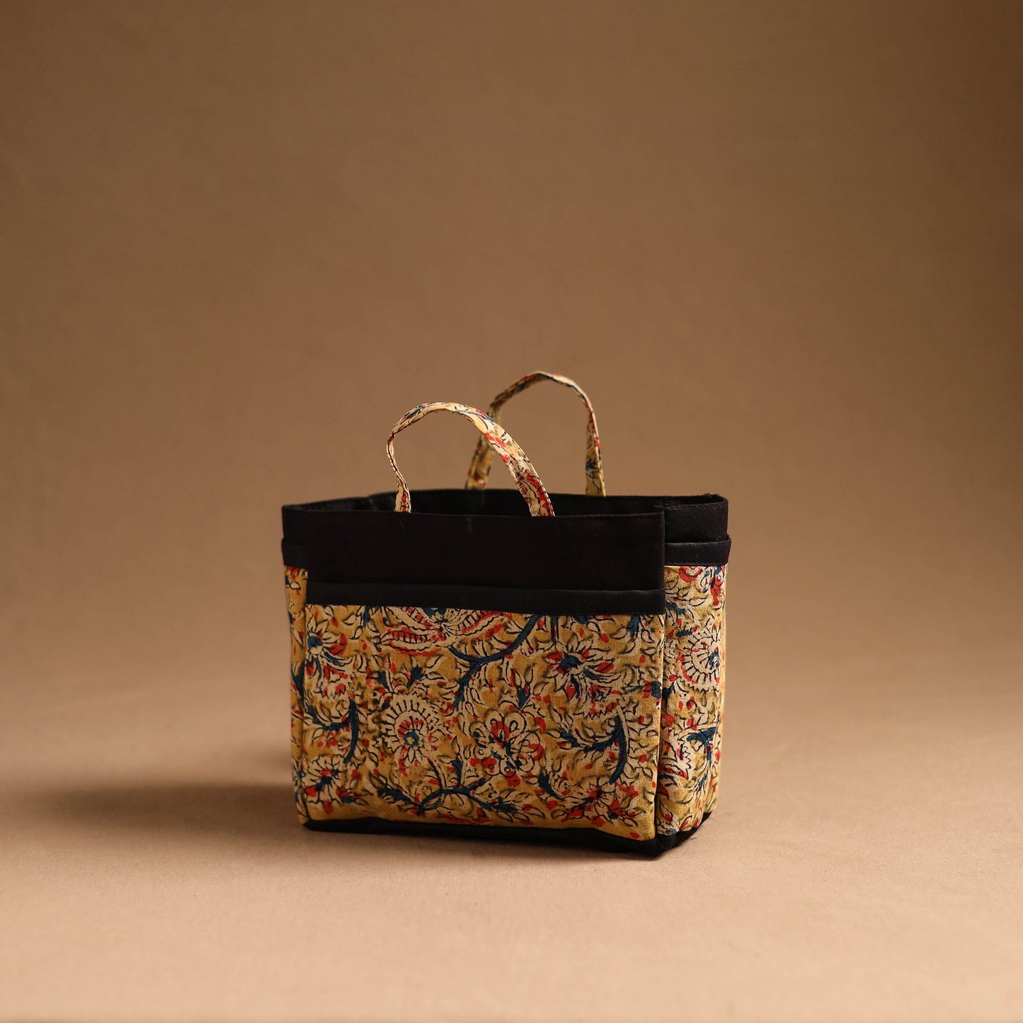 Yellow Handmade Cotton Multipurpose Cosmetic/Toiletry Bag