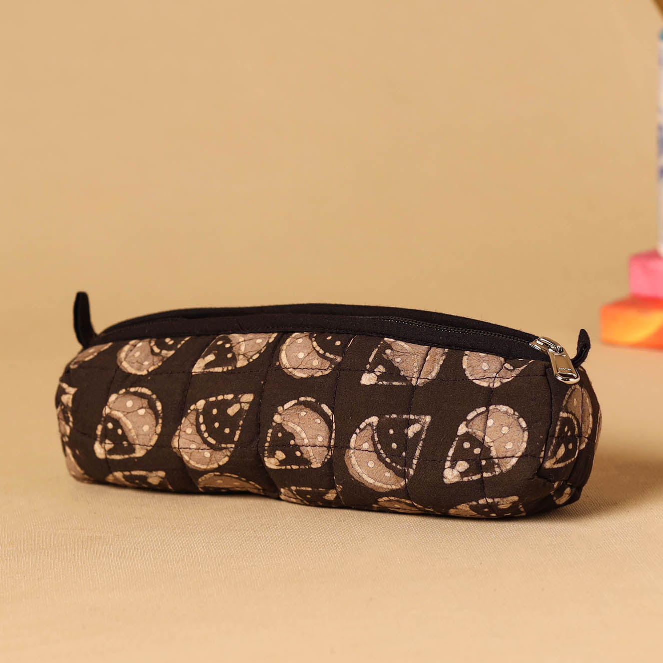 Handmade cotton quilted pencil pouch 15 - handcrafted