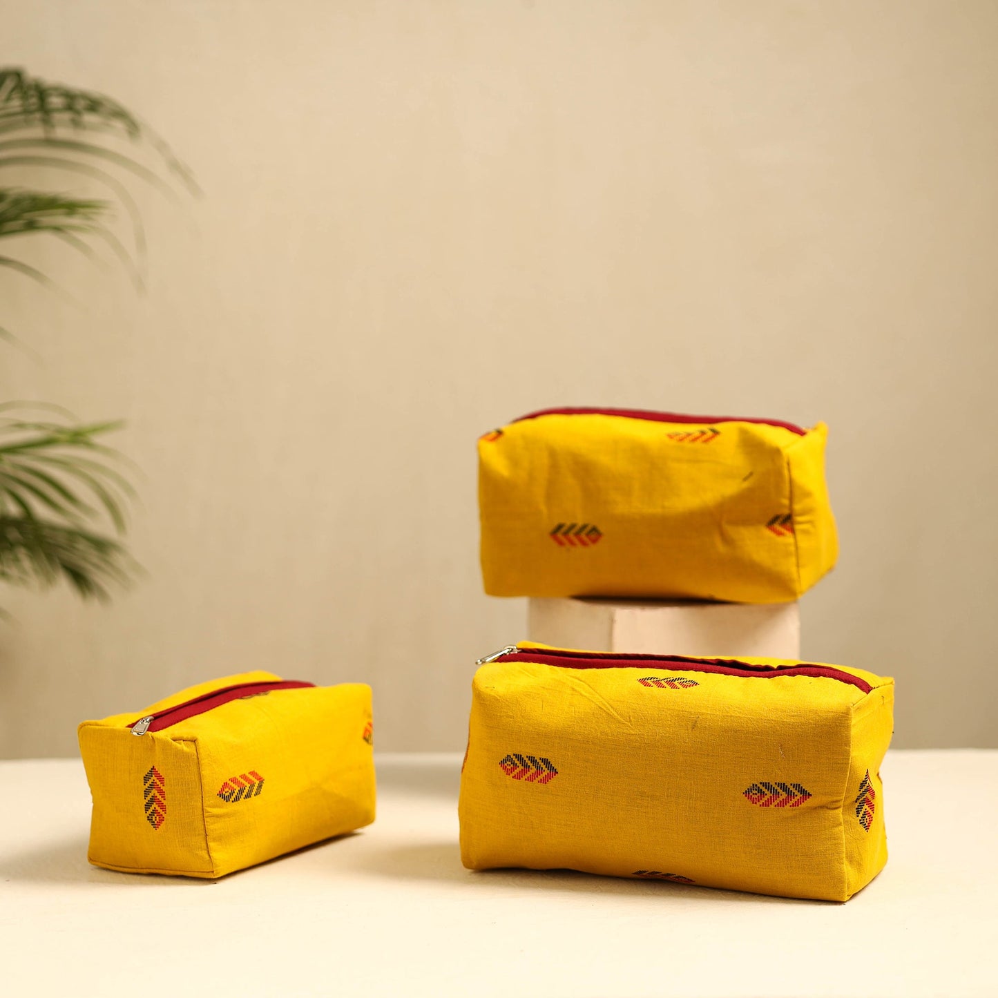Handmade Cotton Toiletry Bags (Set of 3)