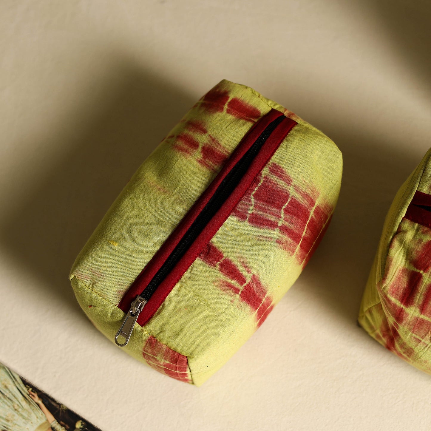 Yellow Handmade Cotton Toiletry Bags (Set of 3)