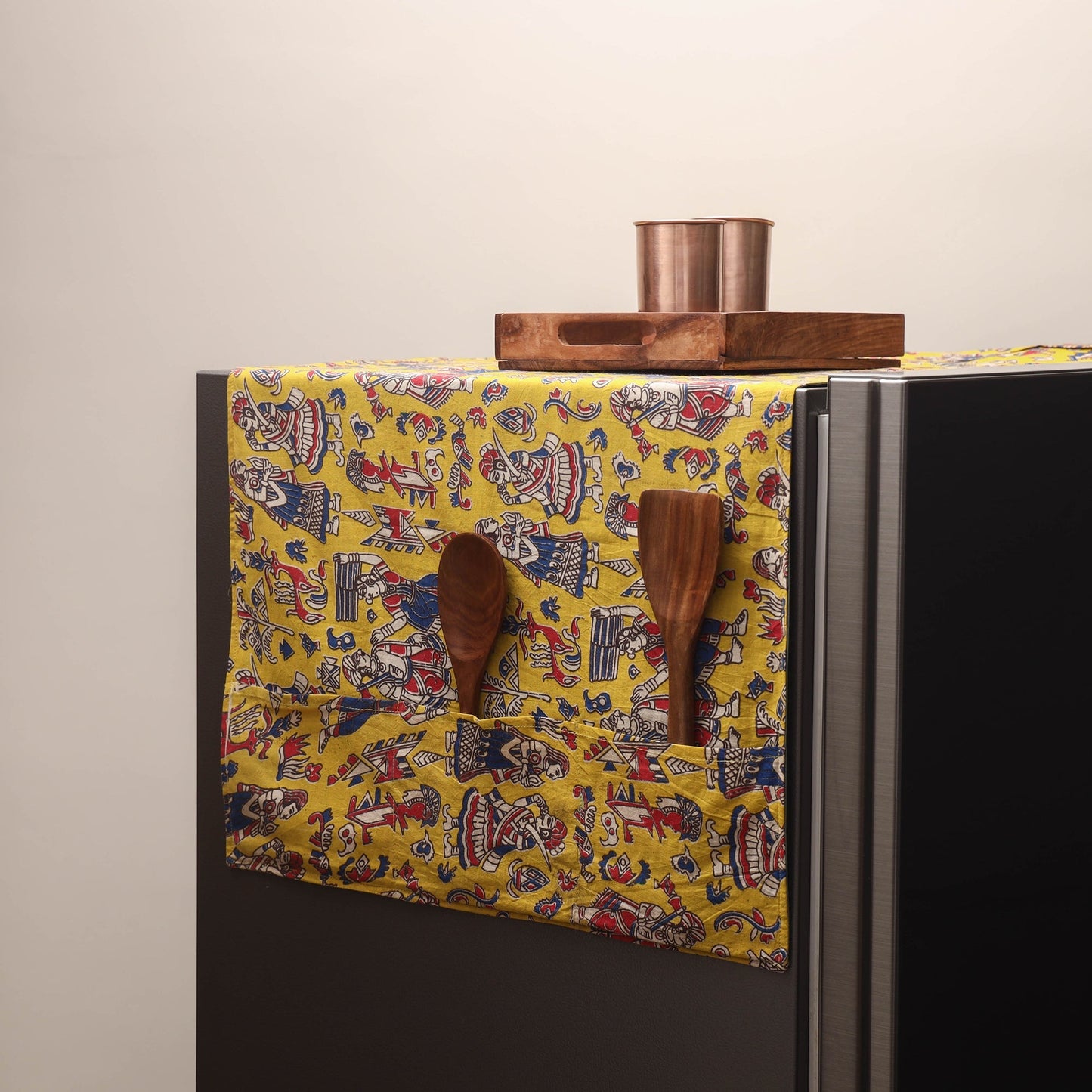 Handmade fridge top cover with multiple pockets 04