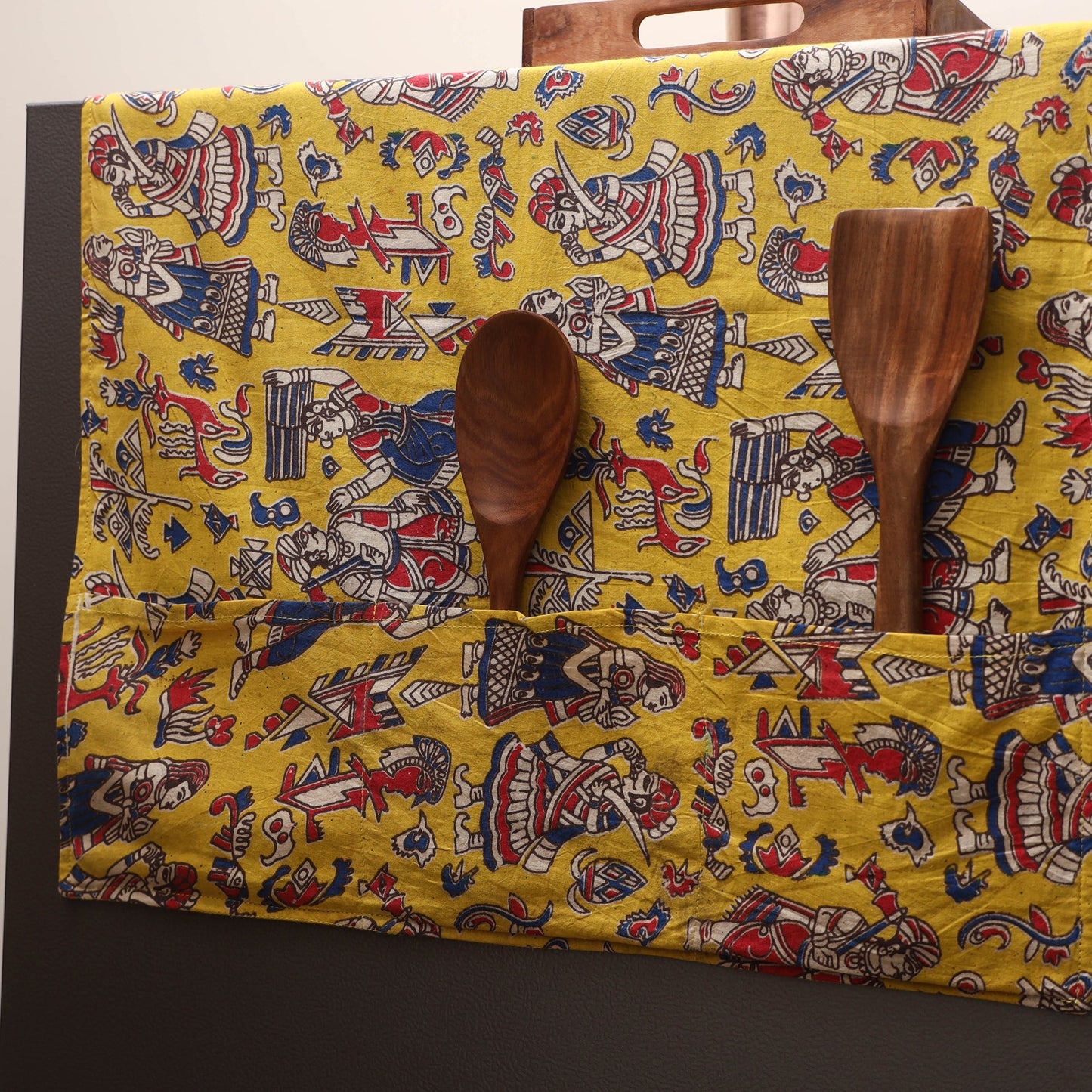 Handmade fridge top cover with multiple pockets 04