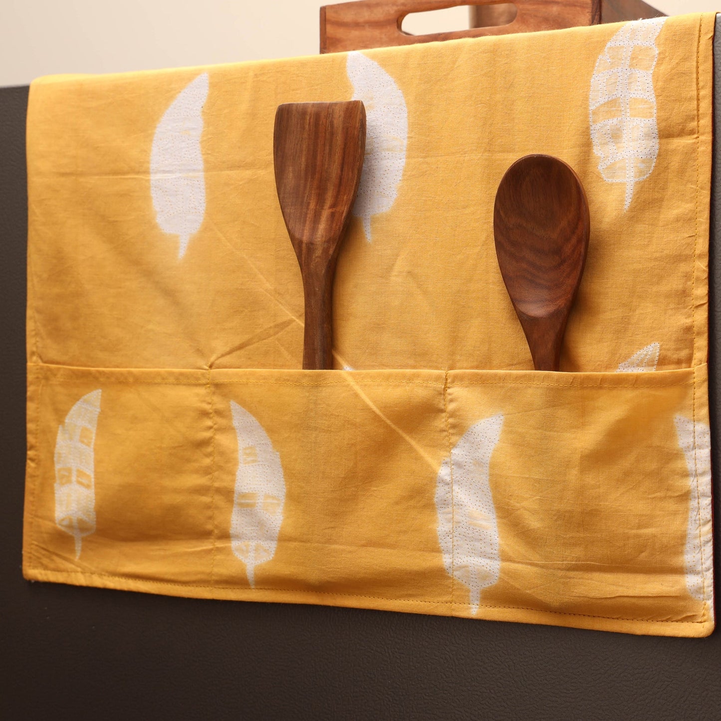 Handmade fridge top cover with multiple pockets 05