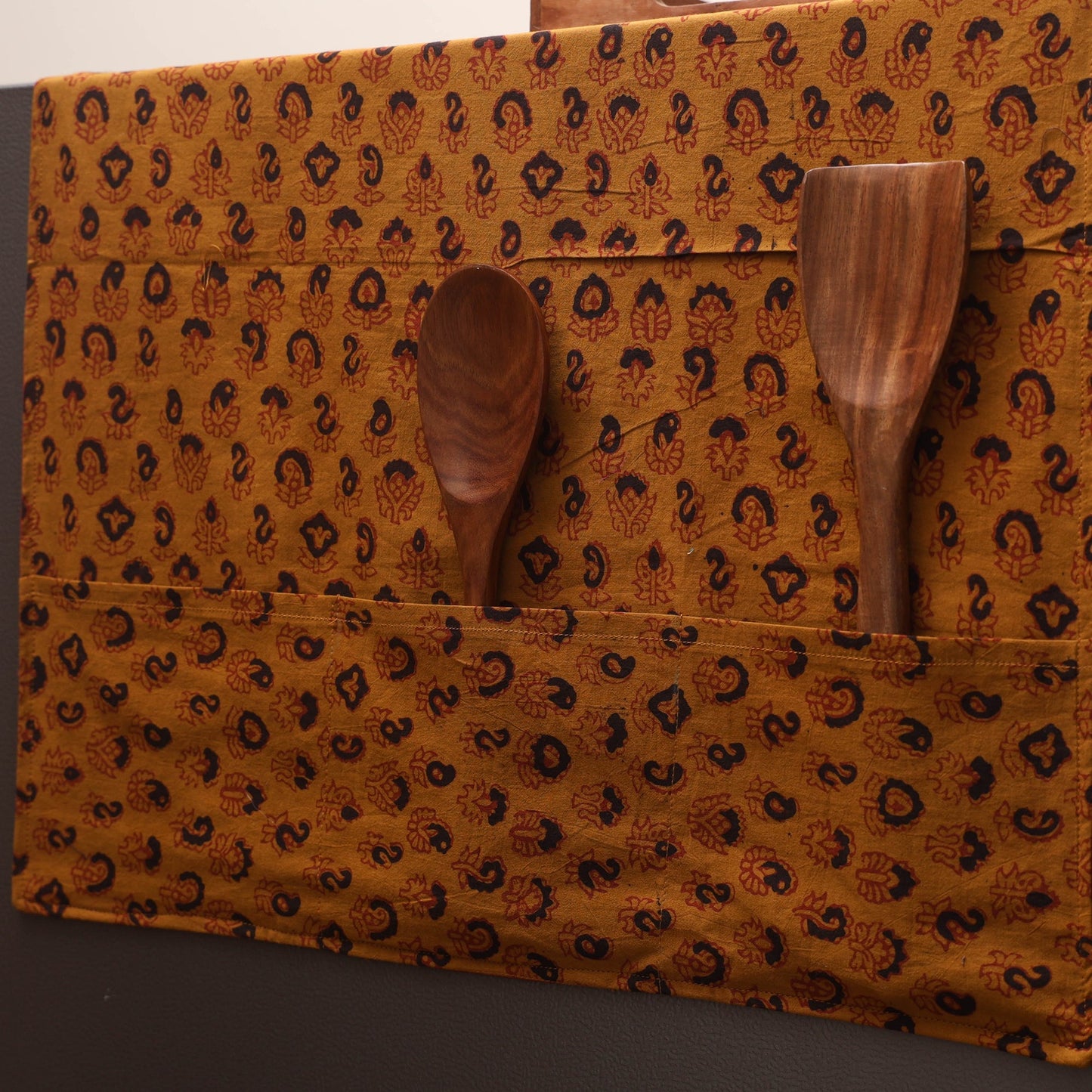 Handmade fridge top cover with multiple pockets 105