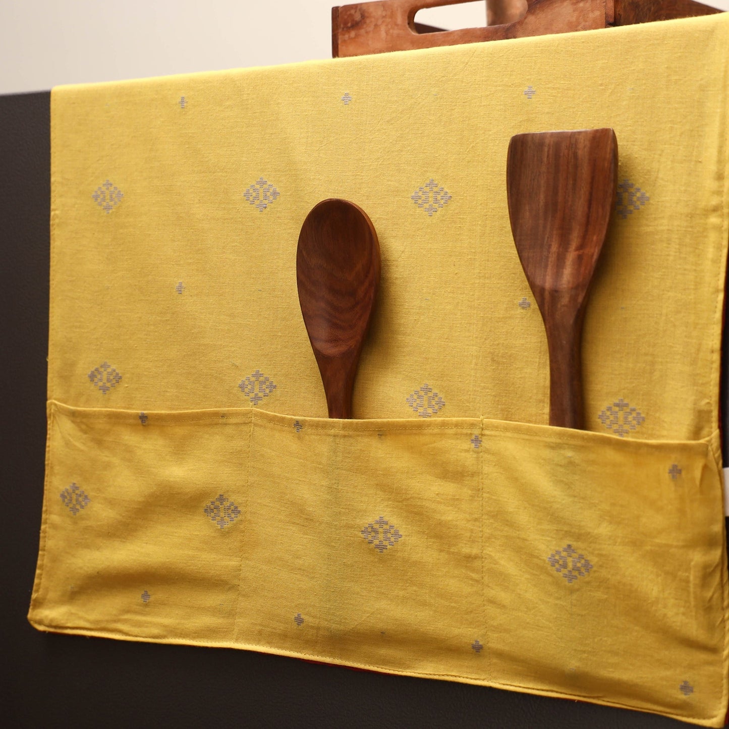 Handmade fridge top cover with multiple pockets 11