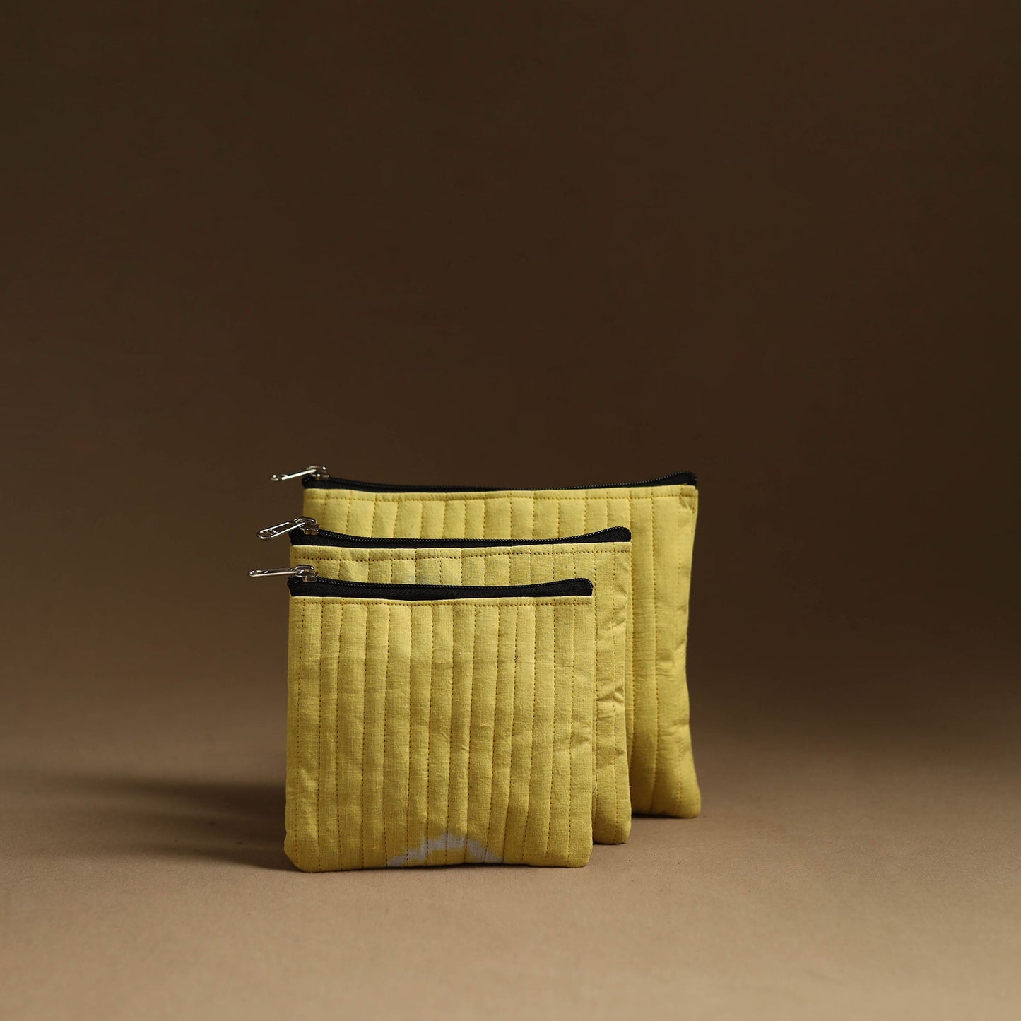 Yellow - handmade multipurpose utility pouches (set of 3)
