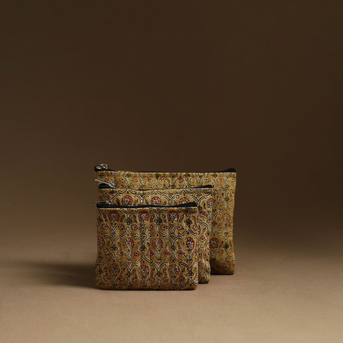 Yellow - handmade multipurpose utility pouches (set of 3)