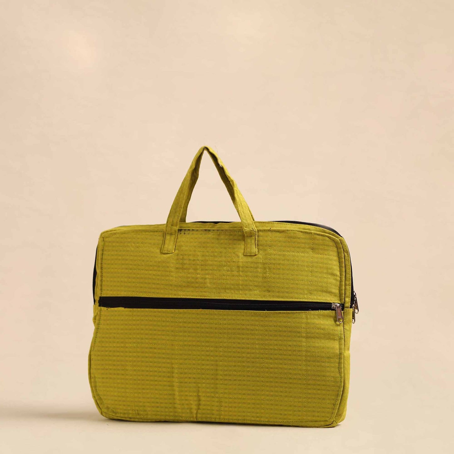 Yellow Handmade Quilted Cotton Laptop Bag