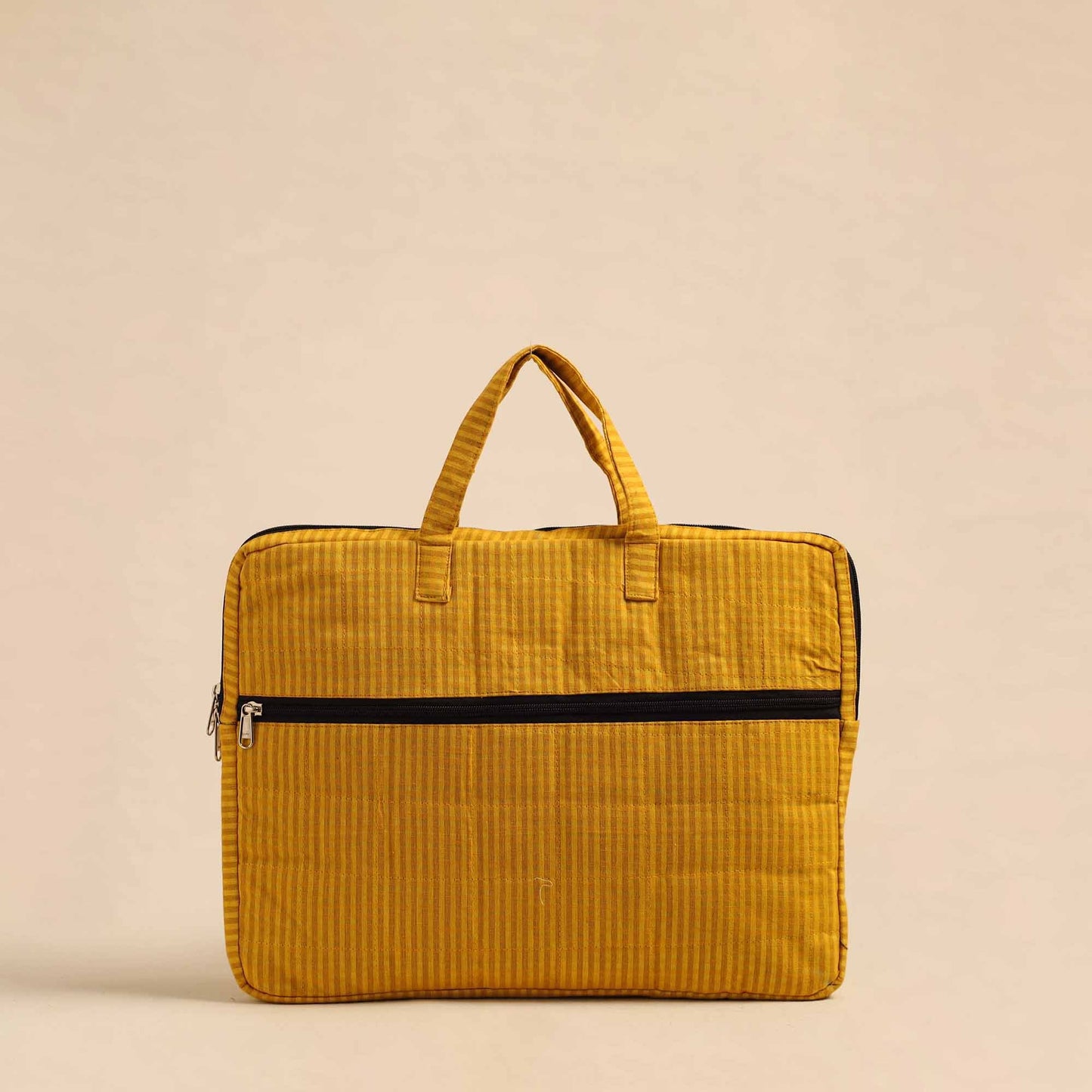 Yellow Handmade Quilted Cotton Laptop Bag