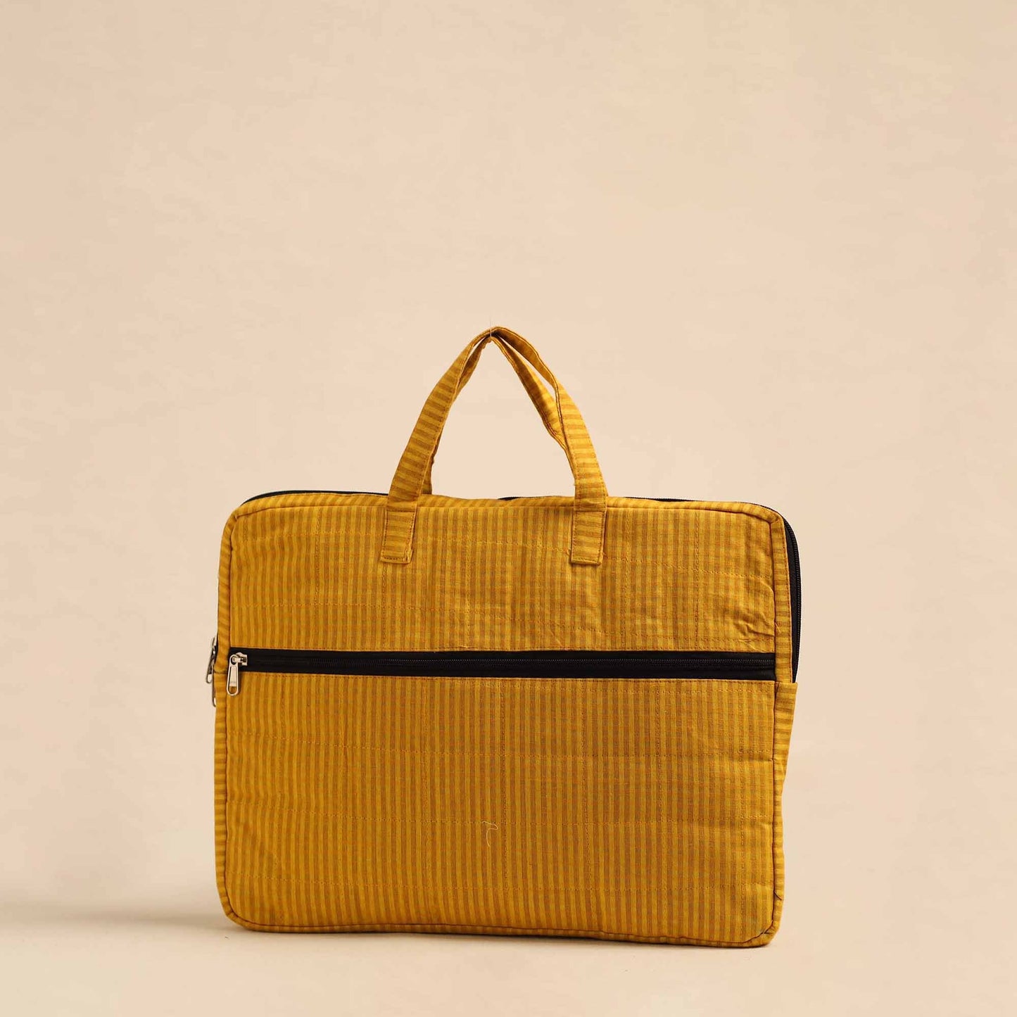 Yellow Handmade Quilted Cotton Laptop Bag