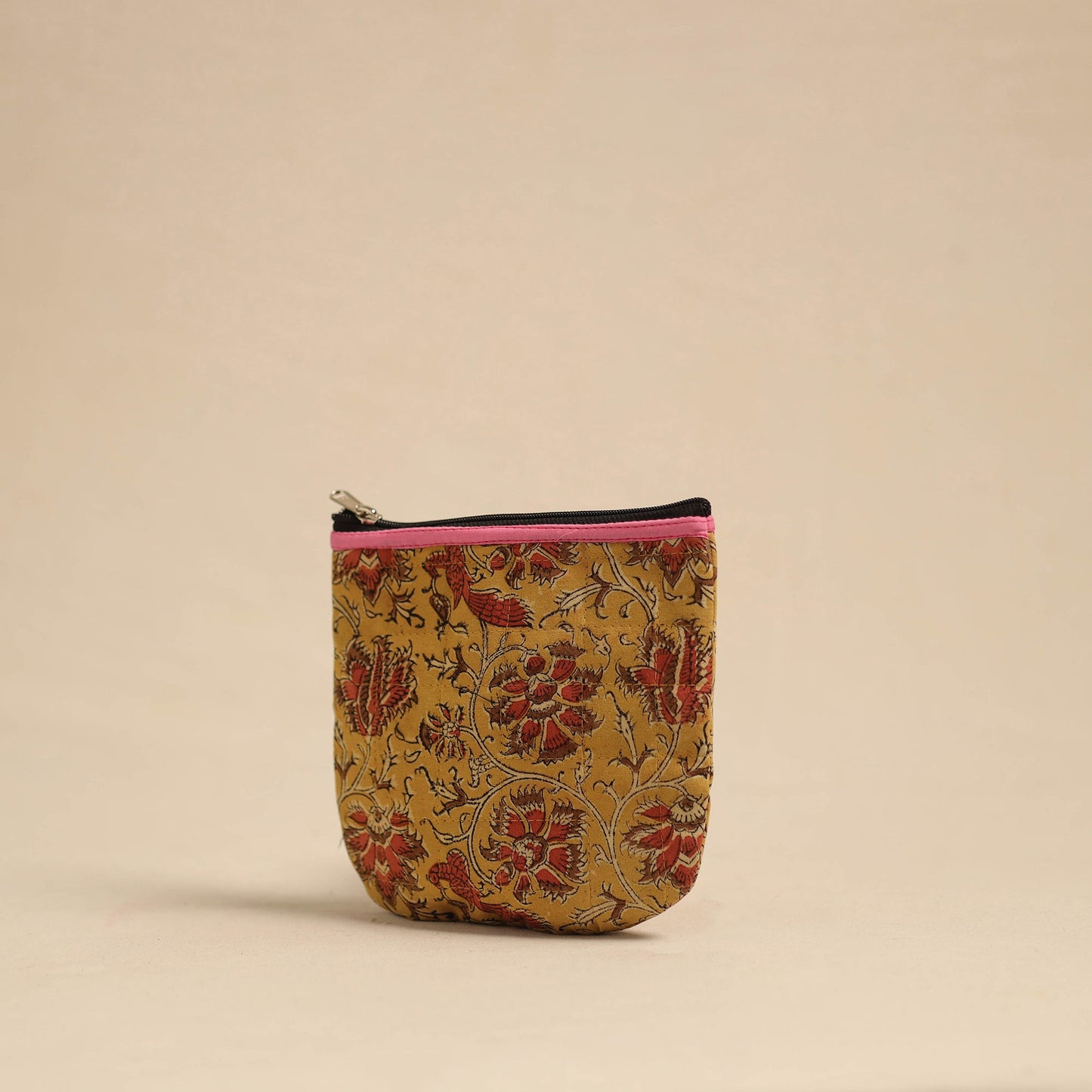 Yellow Handmade Quilted Cotton Utility Pouch