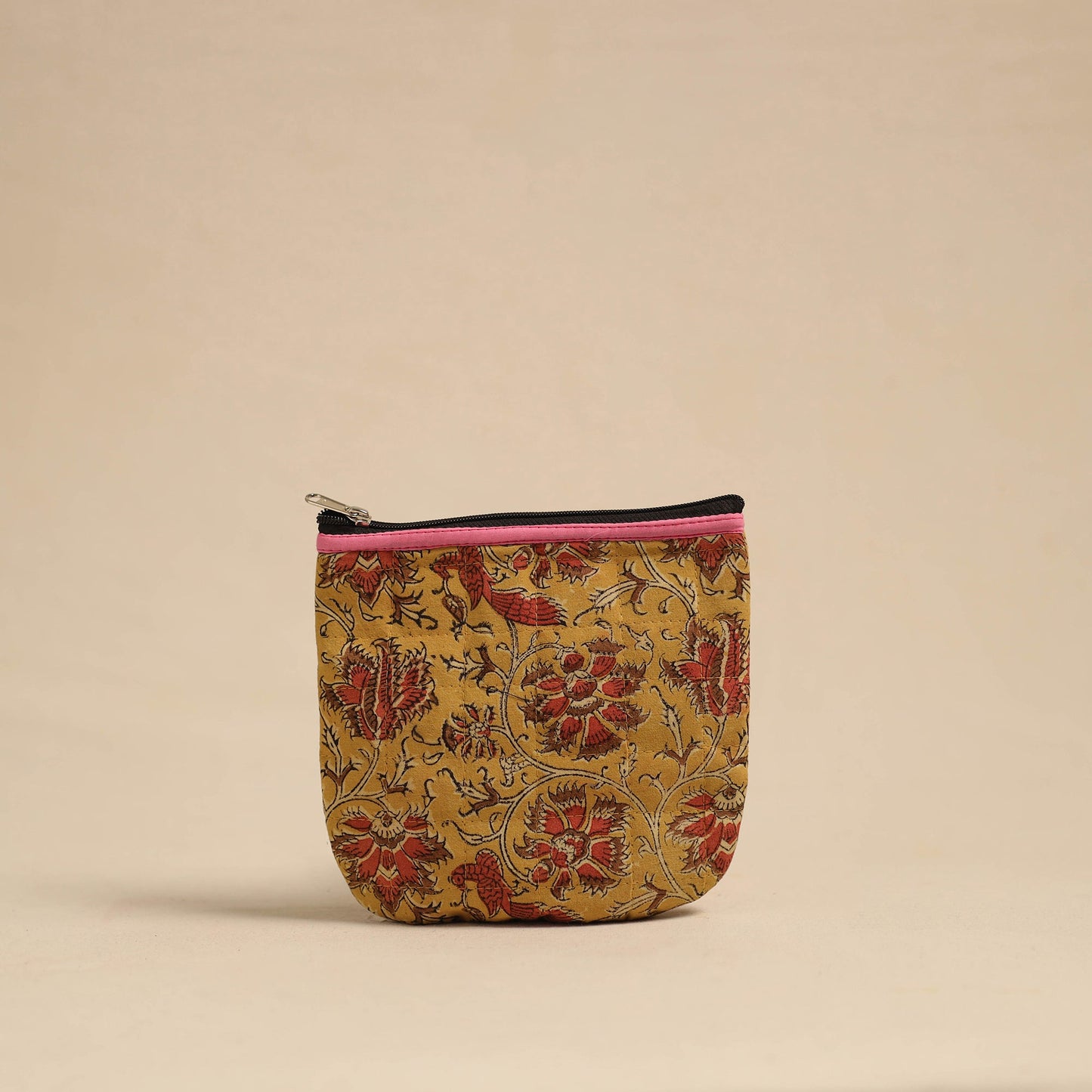 Yellow Handmade Quilted Cotton Utility Pouch
