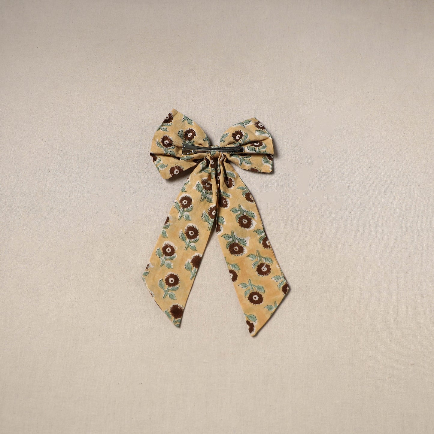 Yellow - handmade women’s bow hair clip 120 - handcrafted