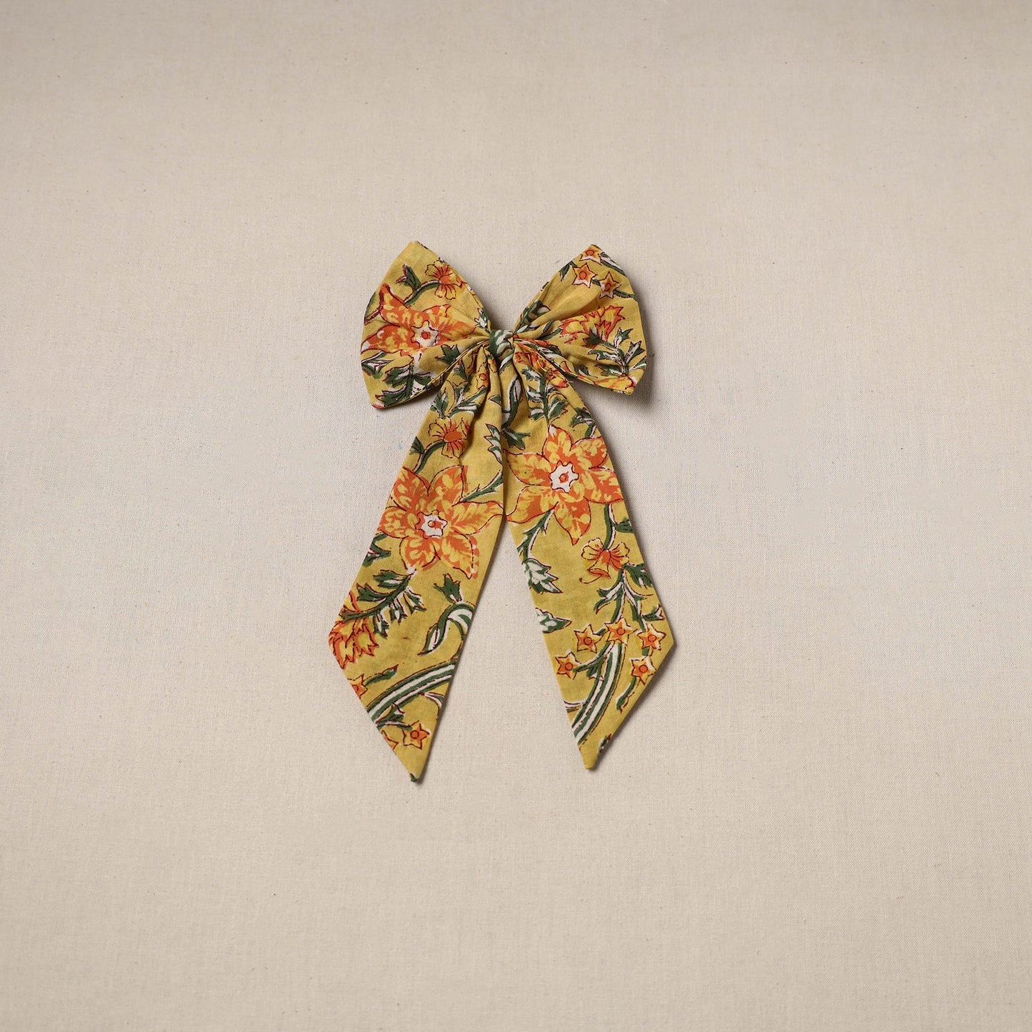 Yellow - handmade women’s bow hair clip 89 - handcrafted