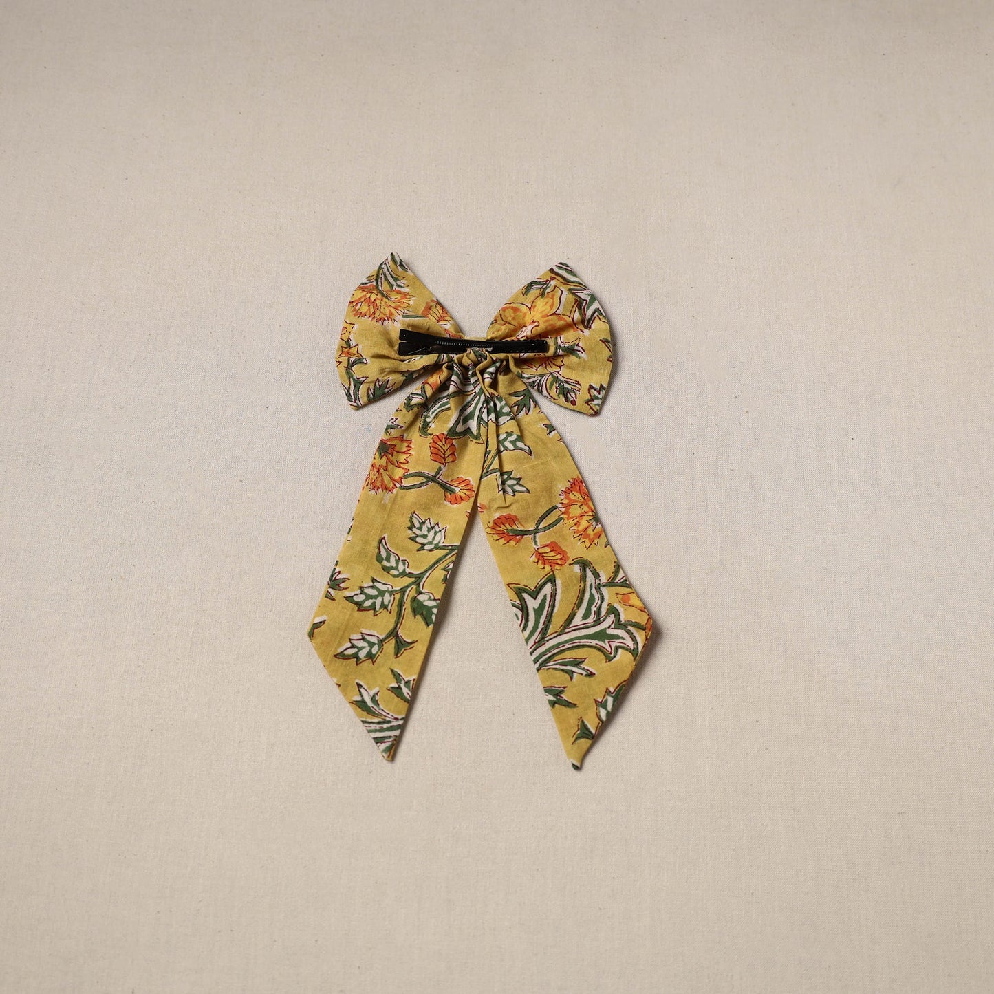 Yellow - handmade women’s bow hair clip 89 - handcrafted