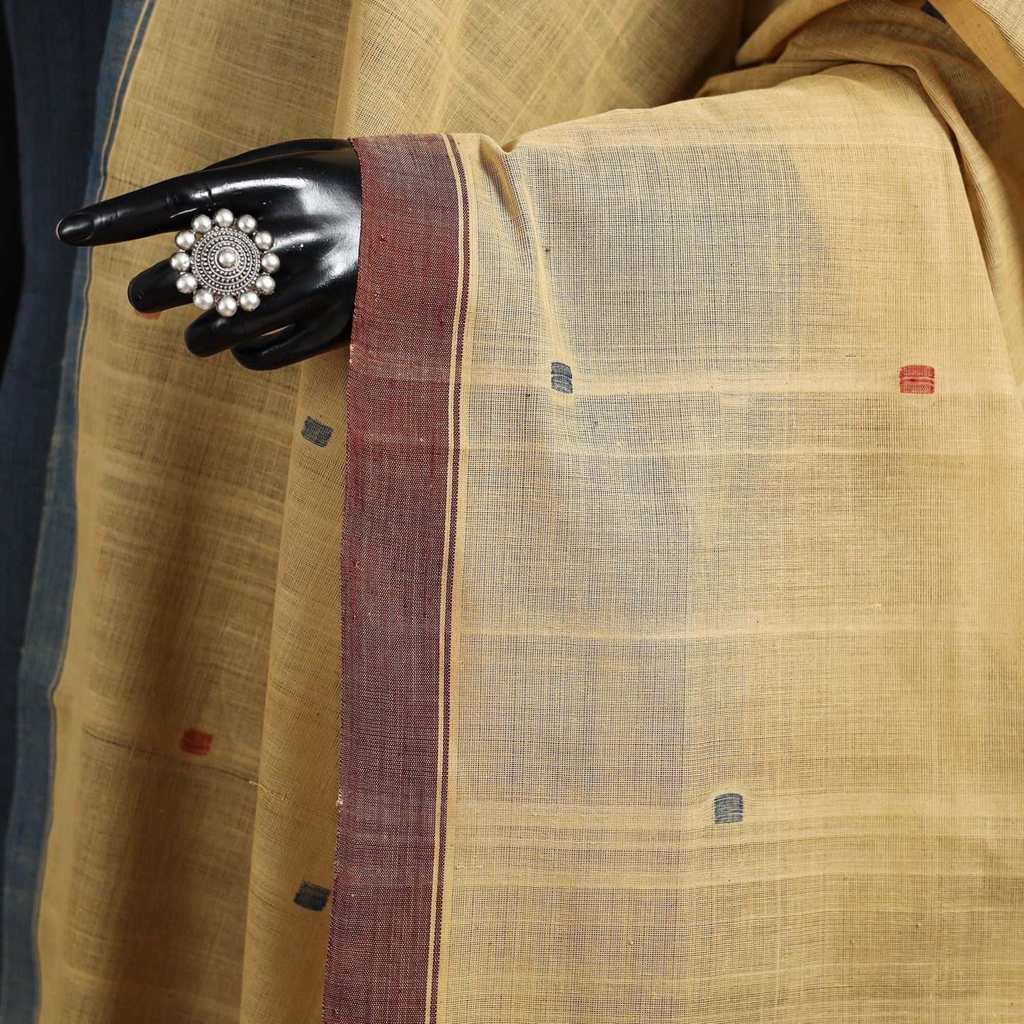 Peach - handspun handloom buti natural dyed cotton