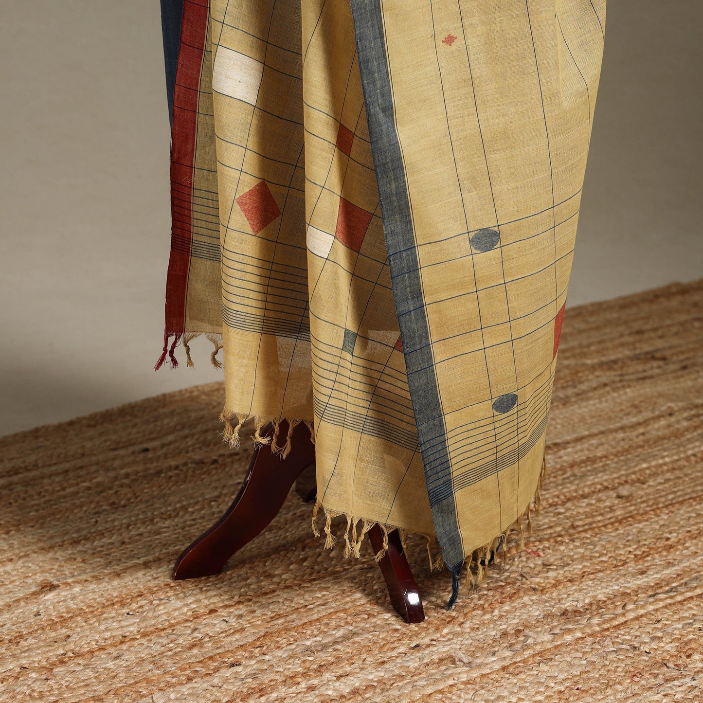 Peach - handspun handloom buti natural dyed cotton
