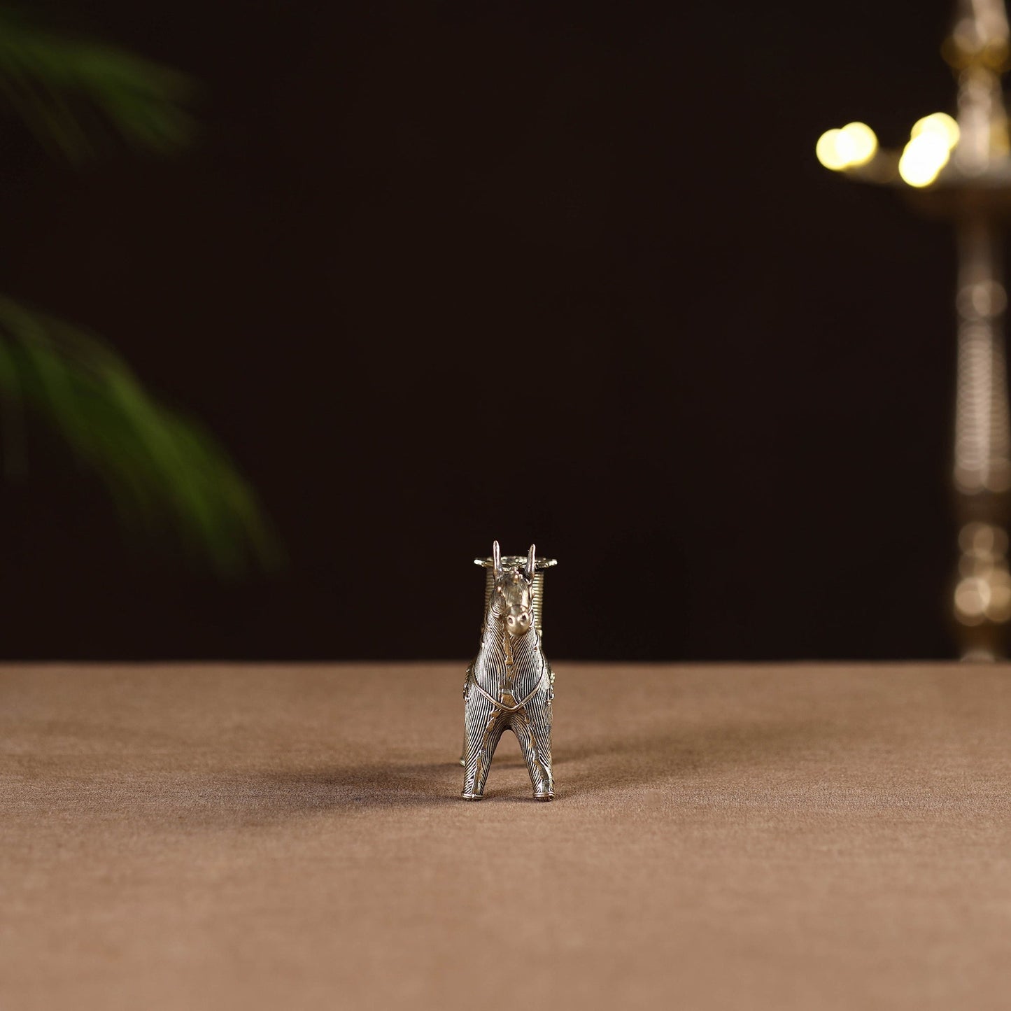 Horse - tribal odisha dokra handmade candle stand 08