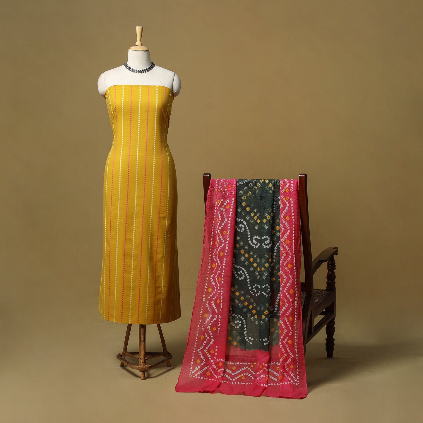 Jacquard cotton 2pc unstitched dress material 10