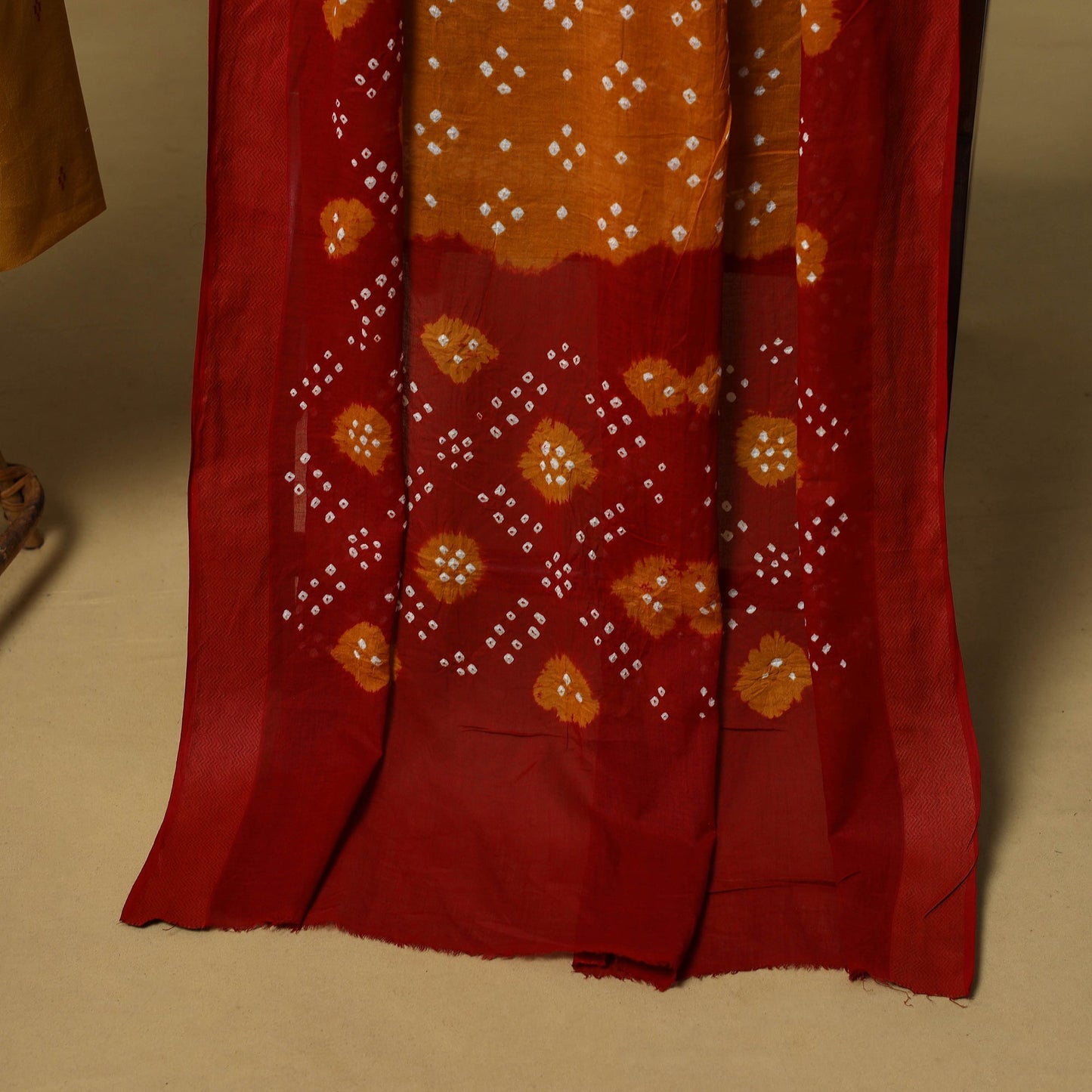 Jacquard cotton 2pc unstitched dress material with earrings