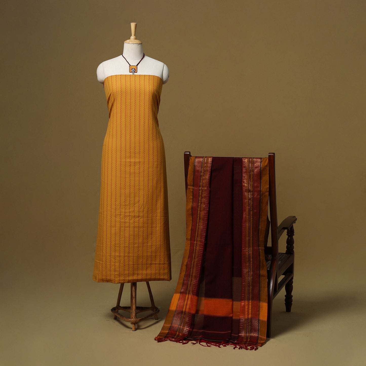 Jacquard cotton 2pc unstitched dress material