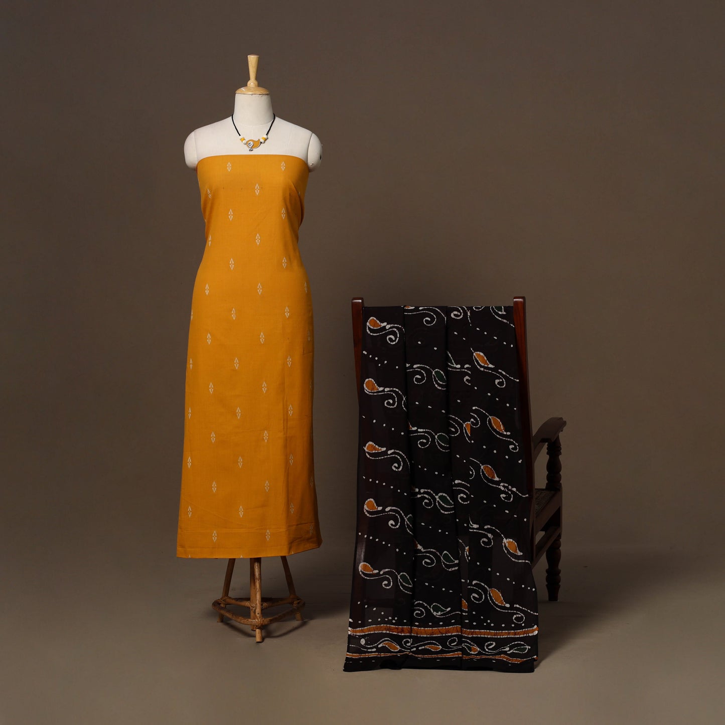 Jacquard cotton 2pc unstitched dress material