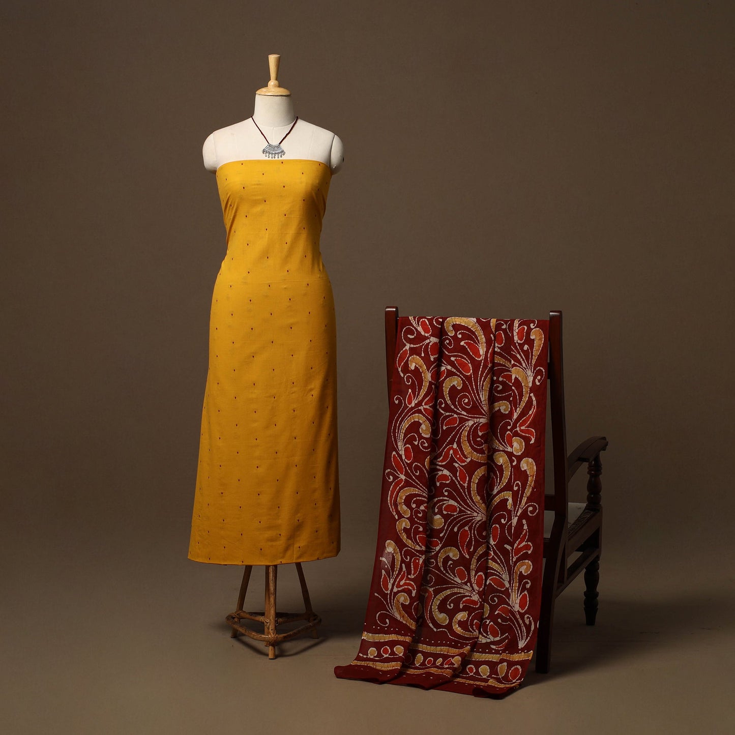 Jacquard cotton 2pc unstitched dress material