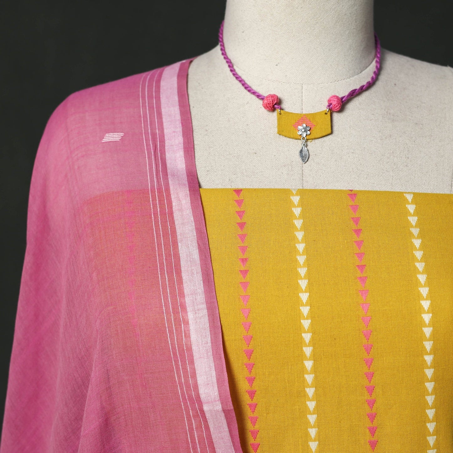 Jacquard cotton 2pc unstitched dress material