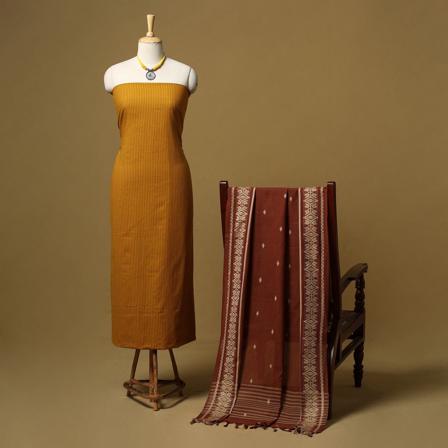 Jacquard cotton 2pc unstitched dress material