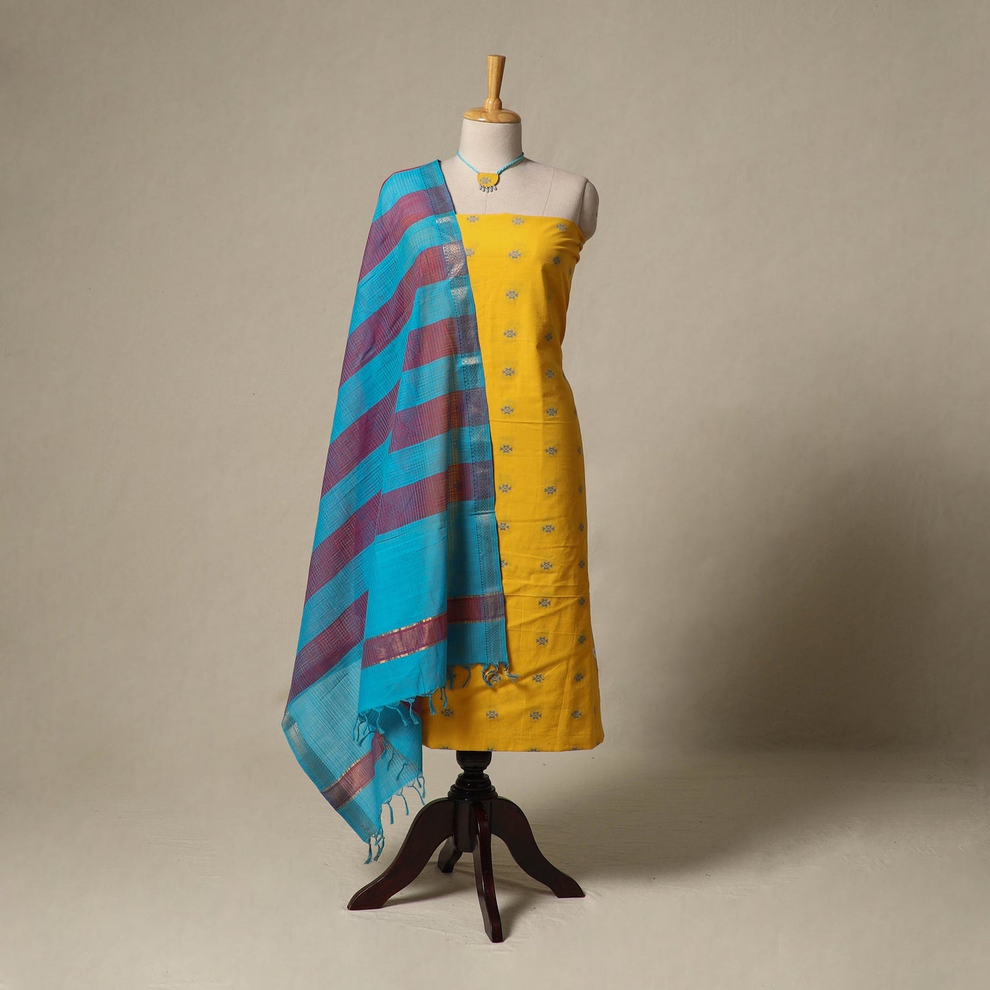 Jacquard cotton 2pc unstitched dress material