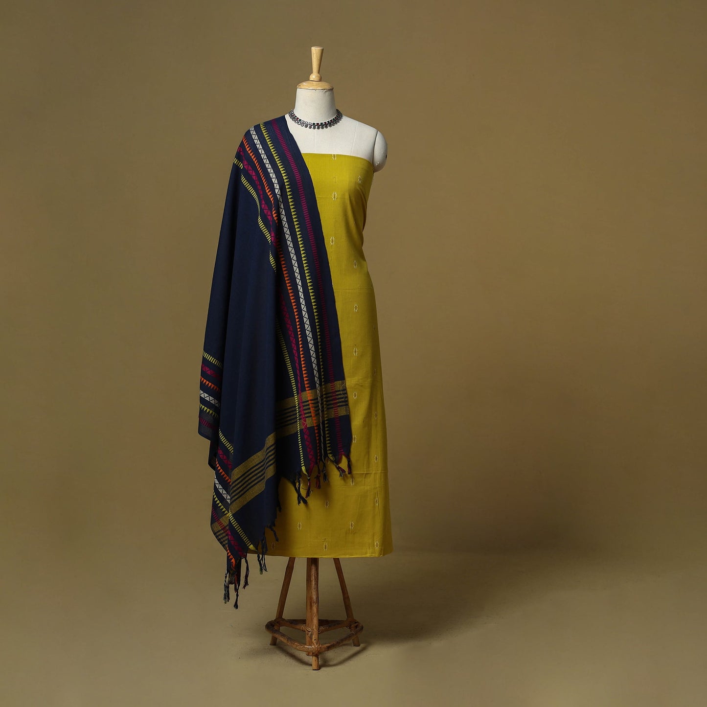 Jacquard cotton 3pc unstitched dress material 23