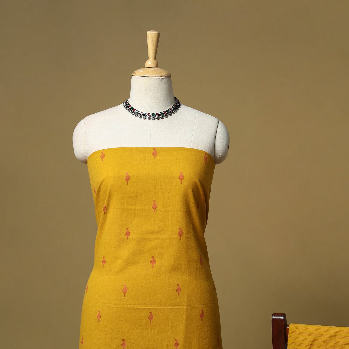 Jacquard cotton 3pc unstitched dress material 90