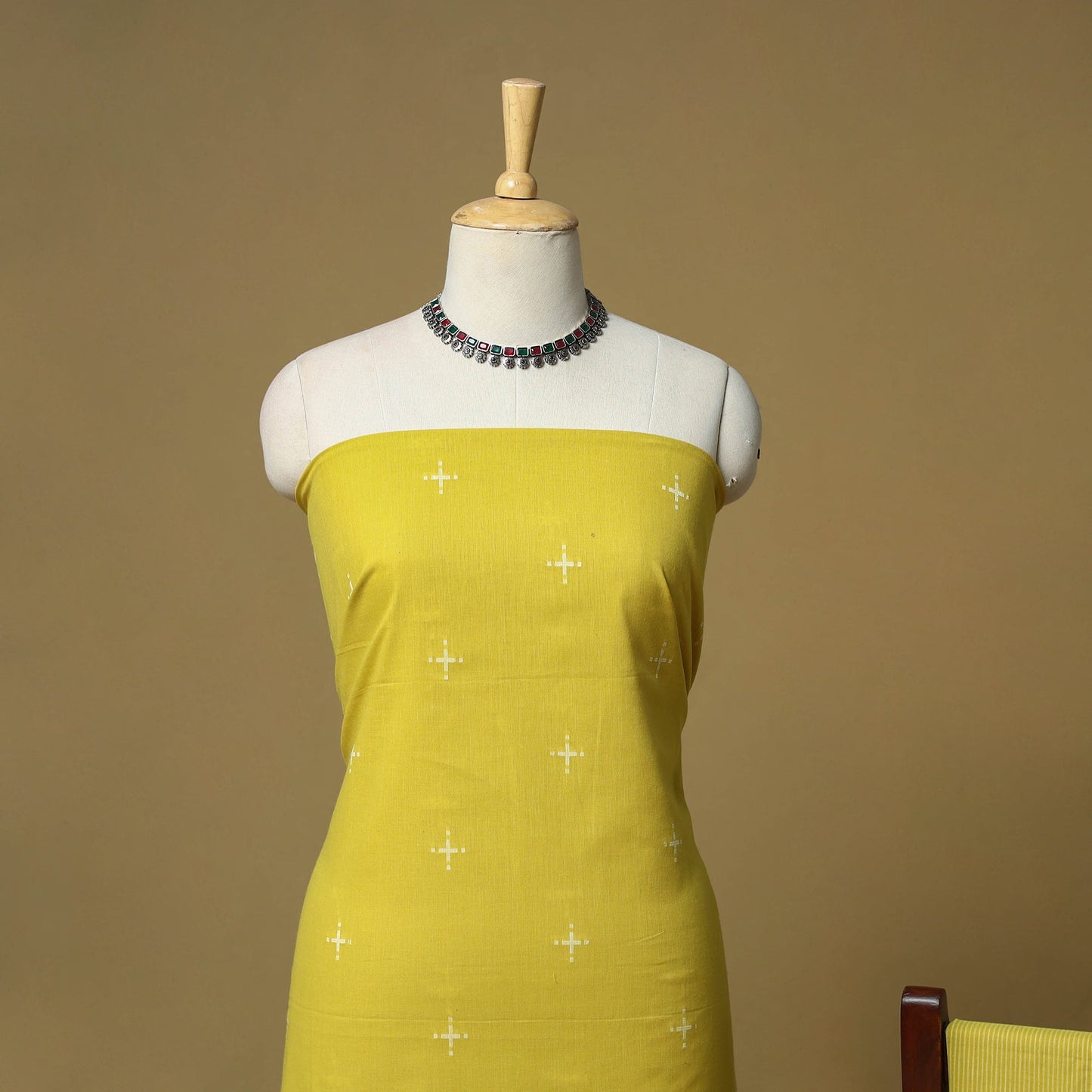 Jacquard cotton 3pc unstitched dress material 97