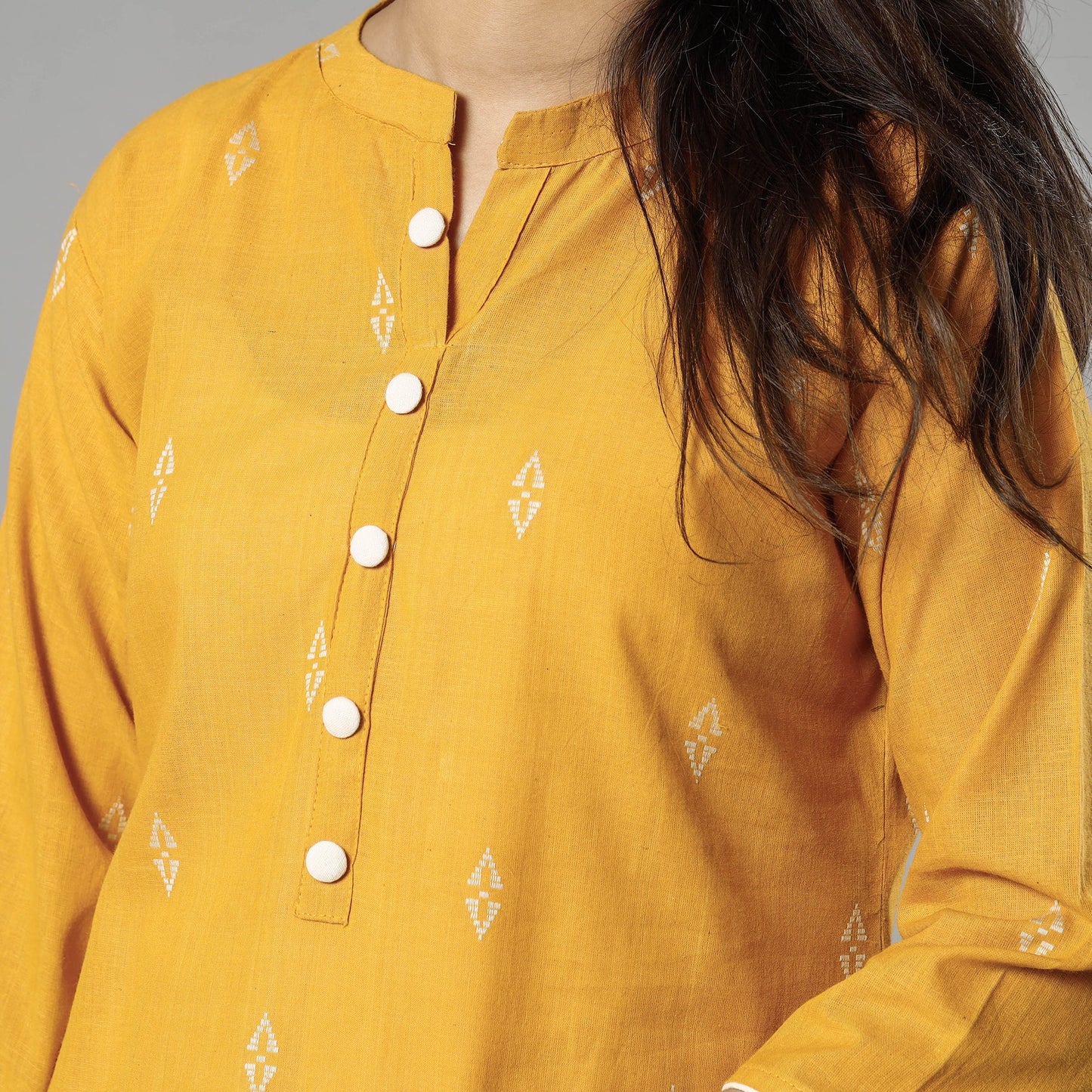 Jacquard Cotton Long Kurta for Women